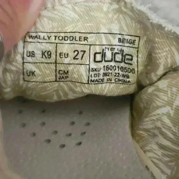 Hey Dude Toddler The Wally Beige Slip On K9 - Picture 11 of 14